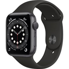 Смарт-часы Apple Watch Series 6 GPS 44mm Space Gray Aluminum Case w. Black Sport B. (M00H3)