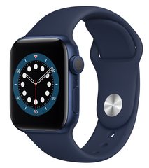 Apple Watch Series 6 GPS 40mm Blue Aluminum Case w. Deep Navy Sport B. OPEN BOX (MG143)