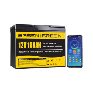 Акумулятор Basen Green 12.8V 100Ah 1280Вт*год LiFePO4 (BG12100)